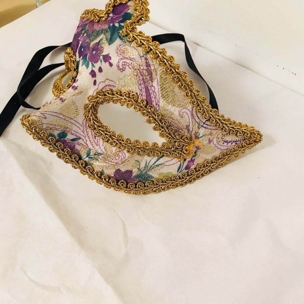 Hand Made Floral Venetian Masquerade Eye Mask